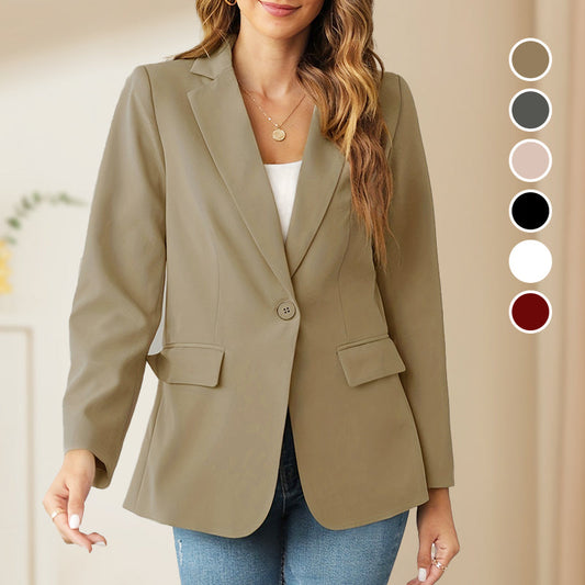 🧥 50% OFF FLASH SALE ! ⚡ Elegant Soft Solid Lapel Button Jacket – Premium Soft Fabric, Classic Lapel Design, Timeless Solid Color & Versatile Fit 🧶