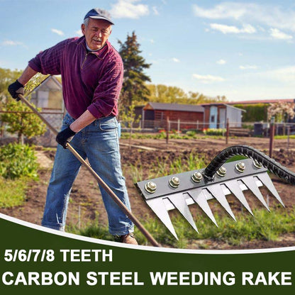🌿 58% OFF NOW! 🧤 5/6/7/8 Weed Rakes with Carbon Steel Garden Tines – Durable, Ergonomic Grip & Efficient Weeding 🌱