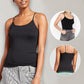 🏆 Last Day Special Price £9.77 ! 💐 Stretch Cotton Camisole with Built-In Bra – Soft, Supportive & Perfect for Layering or Wearing Solo ☀️