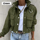 🧥Stand Collar Snap Button Drawstring Pocket Jacket – Casual Relaxed Fit, Windproof & Warm, Adjustable Drawstring, Versatile for Daily Outdoor Wear ✨