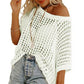 ⏳Time-Limited Special 50% Off⏰Womens Casual Short Sleeve Hollow Out Pullover Knit Tops