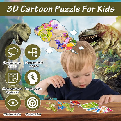 🏆 Last Day Special Price £9.99 ! 🧩Educational 3D Cartoon Puzzle - 57 Interlocking Pieces with Vibrant Characters for Creative Learning 🎨👧