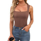 🏆 Last Day Special Price £8.77 ! 💐Women's Square Neck Sleeveless Double-Layer Tank Top