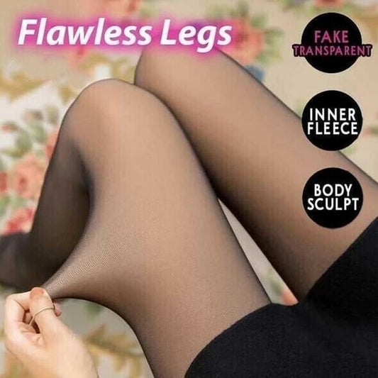 💜 LAST DAY PROMOTION - 50%OFF 💜Flawless Legs Fake Translucent Warm Plush Lined Elastic Tights