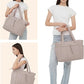 💕Hot Sale 15% OFF🎁Wandering Nature Puffer Tote Bag with Cup Holder & Laptop Compartment & Trolley Sleeve for Travel, Work, Nurse, Women