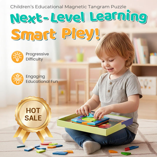 🧩 HOT SALE! ⚡ Children’s Educational Magnetic Tangram Puzzle – Early Education & Brain Development, Magnetic Design, Safe & Lightweight, Creative Shape Learning Fun 🎨