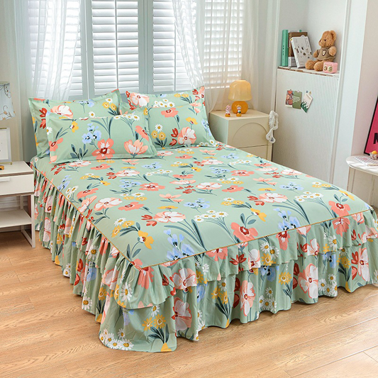 📢📢52% discount!! ⏰ 3-piece ruffled bed skirt set 🛏️