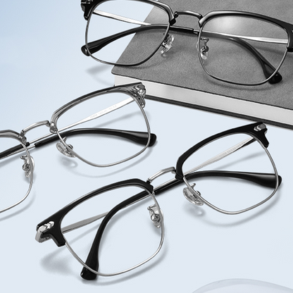 🏆 Last Day Special Price £9.78!!!⚡ Men’s Semi-Rimless Decorative Eyeglasses – Sleek Minimalist Design, Lightweight & Comfortable, Versatile for Daily Styling 🕶️