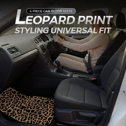 🐆 65% OFF FLASH SALE ! ⚡ 4-Piece Leopard Print Universal Car Floor Mats – Stylish Leopard Pattern, All-Weather Protection, Universal Fit & Easy to Clean 🚗