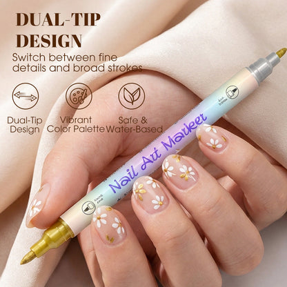💅 Last Day Special Price £9.77 ! 🖌️Dual‑Tip Nail Art Pens