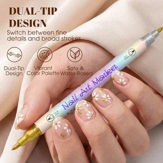 💅 Last Day Special Price £9.77 ! 🖌️Dual‑Tip Nail Art Pens