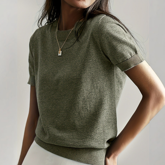 📢New arrival 55% OFF！💐 Women's Crew Neck Short Sleeve Knit Top
