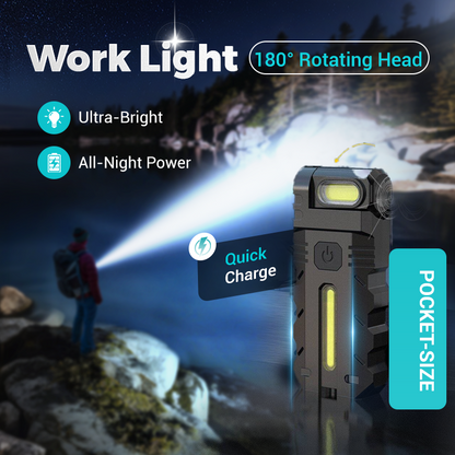 🔦 LIMITED TIME SPECIAL SALE £9.78🏆  180° Rotating Head LED Work Light – Super Bright LED, 180° Adjustable Angle, Waterproof & Portable for Multi-Scene Use 💡