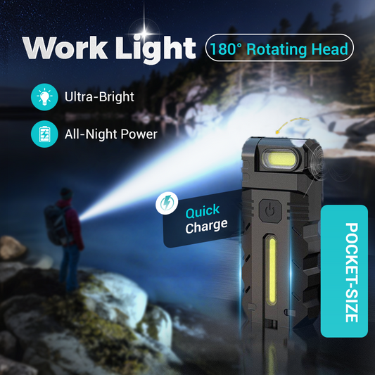 🔦 LIMITED TIME SPECIAL SALE £9.78🏆  180° Rotating Head LED Work Light – Super Bright LED, 180° Adjustable Angle, Waterproof & Portable for Multi-Scene Use 💡