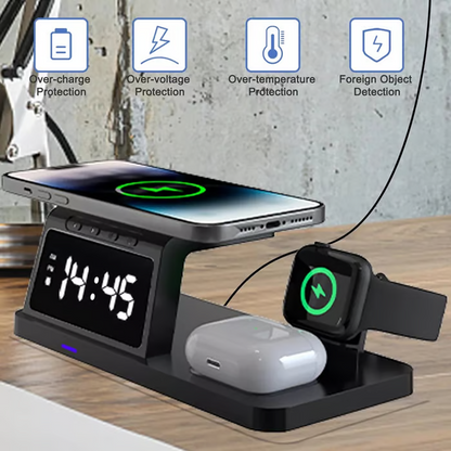 📱 54% OFF FLASH SALE! ⚡ 7-in-1 Fast-Charging Wireless Charging Station With Clock – Multi-Device Fast Charging, LED Digital Clock Display, Anti-Slip Stable & Universal Compatibility ⏰