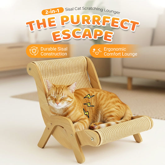 🐱 53% OFF NOW! ⏰ 2-in-1 Sisal Cat Scratching Lounger – Scratching & Lounging, Durable Sisal & Space-Saving 🛏️