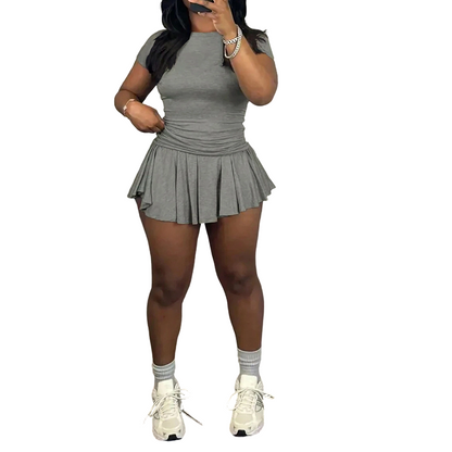 🏆 SUMMER HOT SALE ! 🔥50% OFF NOW 🎁Women's Sporty Two-Piece Pleated Skirt Set