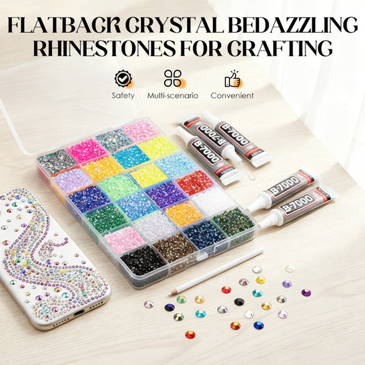 💎 LIMITED-TIME 50% OFF!✨Flatback Crystal Bedazzling Rhinestones Set.🎨🖌️