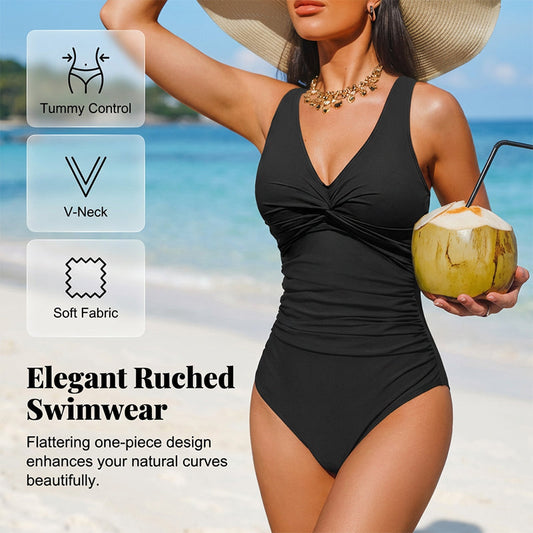💖Last Day Promotion - Only £17.78!!👚Women's Tummy Control One-Piece Swimsuit🔥