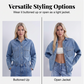 👖 Casual Long Sleeve Denim Shirt Jacket – Soft Washed Denim, Relaxed Fit, Classic Vintage Style, Versatile for Daily Outings & All Seasons ✨