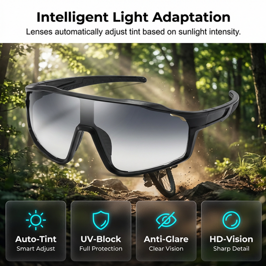 🏃‍♂️ Last Day Special Price £9.78 !🚴‍♀️ Light-Sensitive Sports Glasses for Men & Women