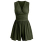 👗 LIMITED-TIME 50% OFF! 💐Women's Sleeveless V-Neck Ruched Waist Romper🏖️