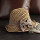 👒 Last Day Special Price £9.99 ! 🎀 60% DISCOUNT | Straw Hat with Retro Bow – Foldable & Breathable for Summer