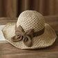 👒 Last Day Special Price £9.99 ! 🎀 60% DISCOUNT | Straw Hat with Retro Bow – Foldable & Breathable for Summer