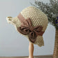 👒 Last Day Special Price £9.99 ! 🎀 60% DISCOUNT | Straw Hat with Retro Bow – Foldable & Breathable for Summer