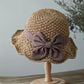 👒 Last Day Special Price £9.99 ! 🎀 60% DISCOUNT | Straw Hat with Retro Bow – Foldable & Breathable for Summer