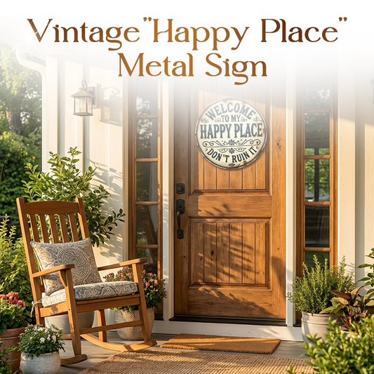 🖼️ 51% OFF NOW ! ⚡ Vintage "Happy Place" Metal Sign – Rustic Decor, Durable Metal & Wall-Ready Design 🏡