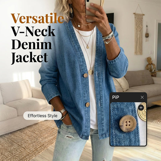 💐New arrival 50% OFF!🍊Women's Classic Button Front Denim Jacket