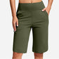 🏆 Last Day Special Price £9.99 ! 💐Women's Bermuda Shorts with Pockets -👍Knee Length Athletic Casual Long Shorts