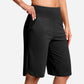 🏆 Last Day Special Price £9.99 ! 💐Women's Bermuda Shorts with Pockets -👍Knee Length Athletic Casual Long Shorts