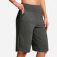 🏆 Last Day Special Price £9.99 ! 💐Women's Bermuda Shorts with Pockets -👍Knee Length Athletic Casual Long Shorts