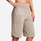 🏆 Last Day Special Price £9.99 ! 💐Women's Bermuda Shorts with Pockets -👍Knee Length Athletic Casual Long Shorts