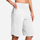 🏆 Last Day Special Price £9.99 ! 💐Women's Bermuda Shorts with Pockets -👍Knee Length Athletic Casual Long Shorts