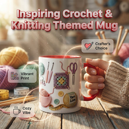 ☕ 50% OFF NOW ! ⚡ Crochet & Knitting Themed Ceramic Coffee Mug – Cute Design, Smooth Ceramic & Comfortable Grip 🧶
