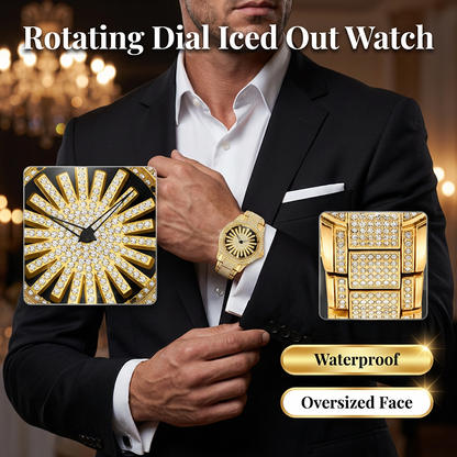 ⌚ 37% OFF NOW! ⚡Men's Iced-Out Rotating Dial Watch