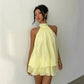 🔥SUMMER HOT SALE🔥 Women's Flowy Halter Drop-Waist Mini Dress