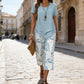 💐Limited-time 50% off⏰Casual Round Neck Layered Tunic Top & Wide Leg Pants Set👚👖