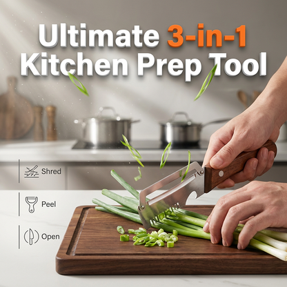 🏆 Last Day Special Price £8.99 ! 🔥Buy 2 Get 1 Free🎁3-in-1 Scallion Shredder & Peeler Kitchen Tool
