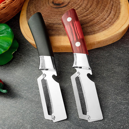 🏆 Last Day Special Price £9.99 ! 🎉BUY 1 GET 1 FREE🎁 Thickened Stainless Steel Multi-Peeler – Heavy-Duty, Wide Blade, Bottle Opener 🍺