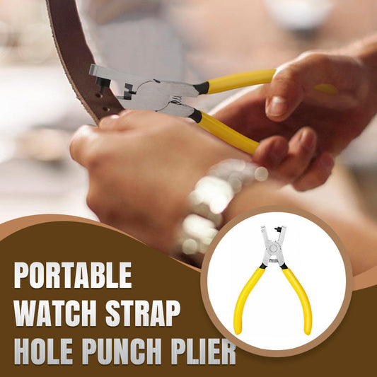 🔧 Last Day Special Price £8.99 ! ⏱️Buy 2 Get 1 Free🎁Portable Watch Strap Hole Punch Plier – precision punching needle, anti-rust metal body, ergonomic non-slip grip, multi-leather strap use. Watch & belt DIY adjustment essential!