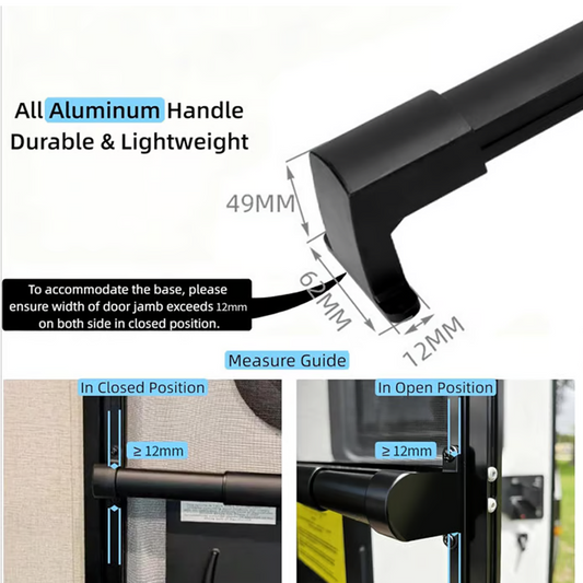 🚪 50% OFF NOW ! ⚡ Aluminum RV Screen Door Handle Bar – Rust-Proof Aluminum, Adjustable Length & Reinforce Screen Door Design 🚐