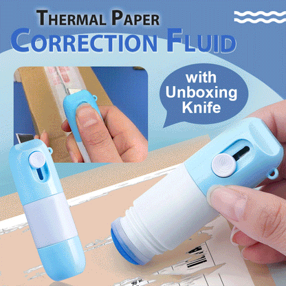 🏆 Last Day Special Price £8.99 ! 🔥Buy 1 Get 1 Free🎁Thermal Paper Correction Fluid with Unboxing Knife