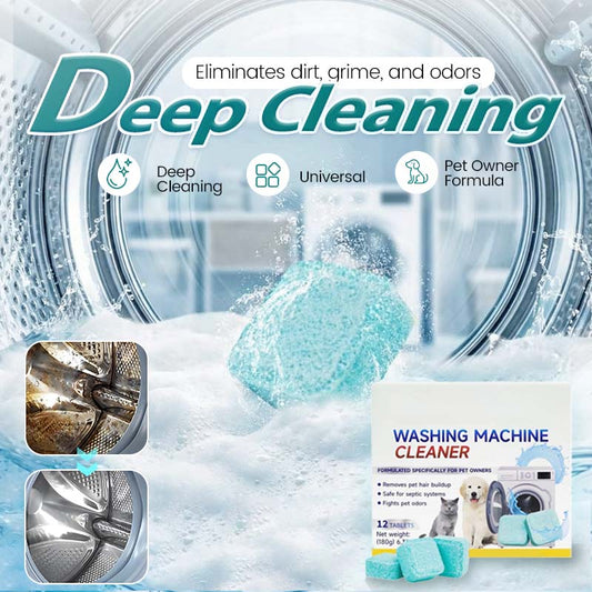 🏆 Last Day Special Price £9.77 ! 🔥Buy 2 Get 1 Free🎁Washing Machine Cleaner – 12 tablets, deep cleans inner tank & pet hair. Removes odours. No mess, just drop & run. 🧼