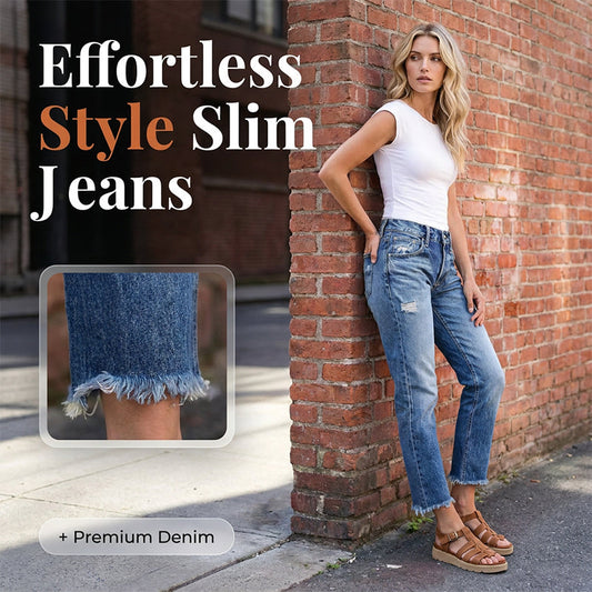👖 LIMITED-TIME 50% OFF! 🌿Women's Fashionable Slim-Fit Distressed Jeans