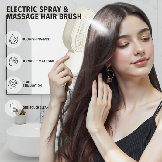 💝 50% OFF NOW ! 💐 Electric Spray & Massage Hair Brush – Soothing Scalp Massage, Fine Mist Spraying & Smooth Hair Care Design ✨
