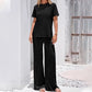 Women's Short Sleeve Top & Wide Leg Pants Set